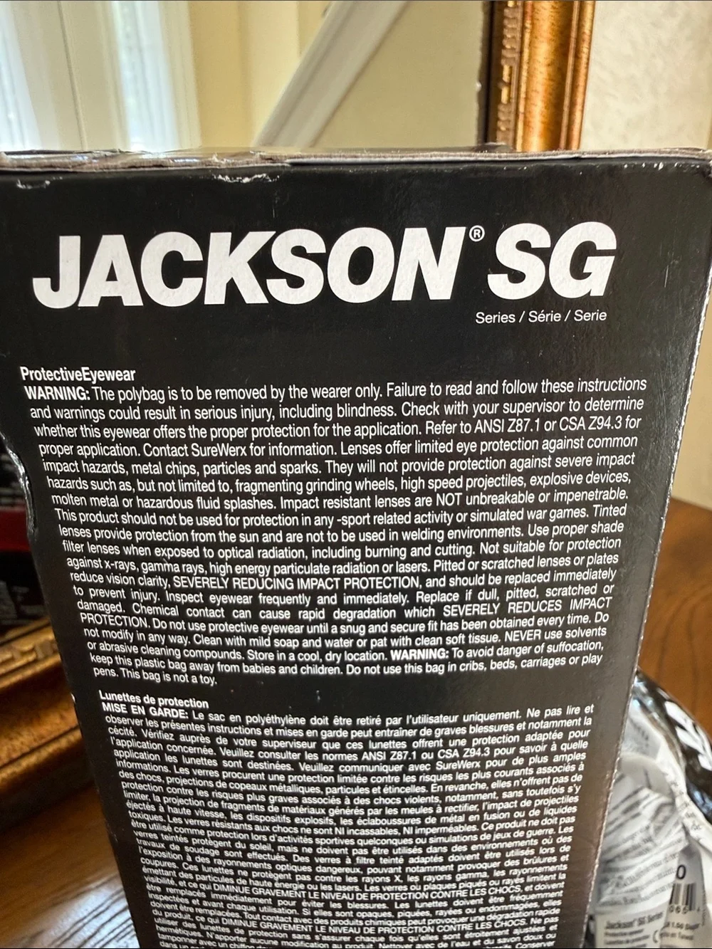 JACKSON SG 12 pair of Safety Glasses - Clear Lenses with Black Frame.